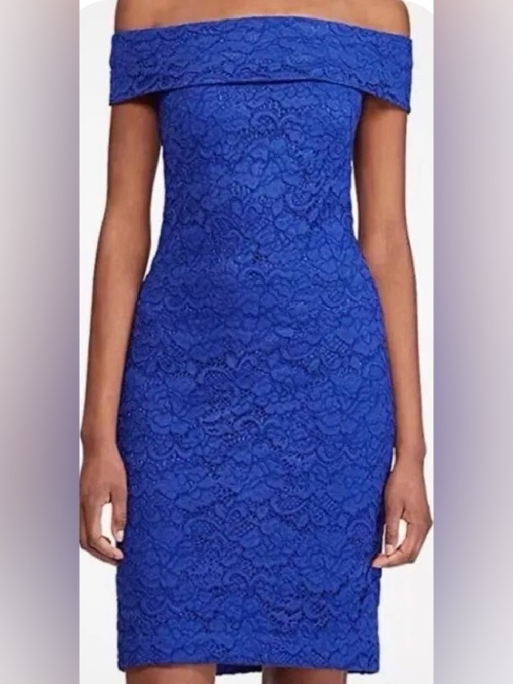 Ralph Lauren Cobalt Blue Strapless Lace Dress